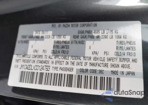 2012 Mazda Mazda5 Grand Touring из США, поврежденный, VIN JM1CW2DLXC0124793